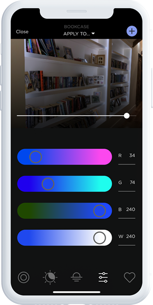 Savant Lighting UI in a phone