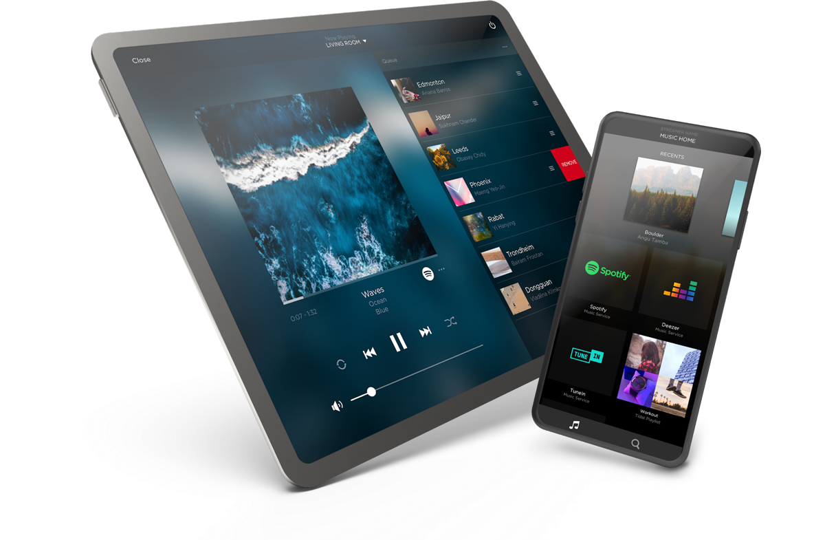 Savant UI in an tablet and a phone