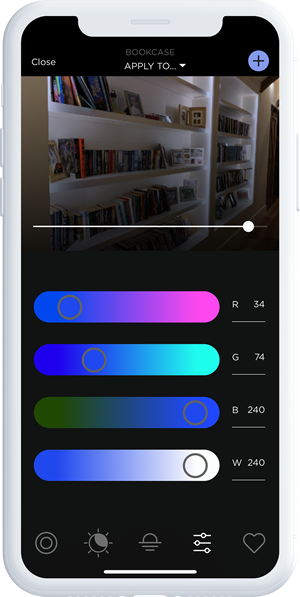 Savant Lighting UI in a phone